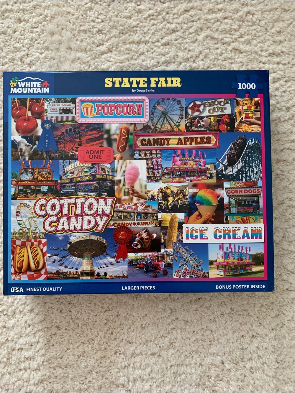 White Mountain State Fair Collage Puzzle - Blue & Pink Box